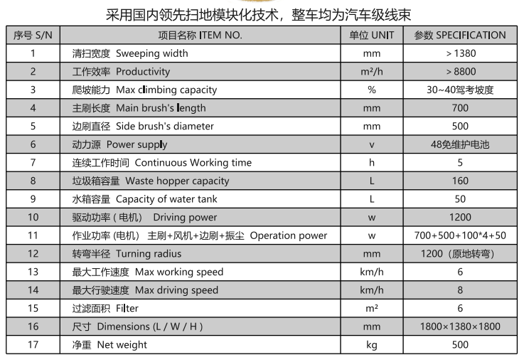 洁路宝驾驶察雅扫地机1400